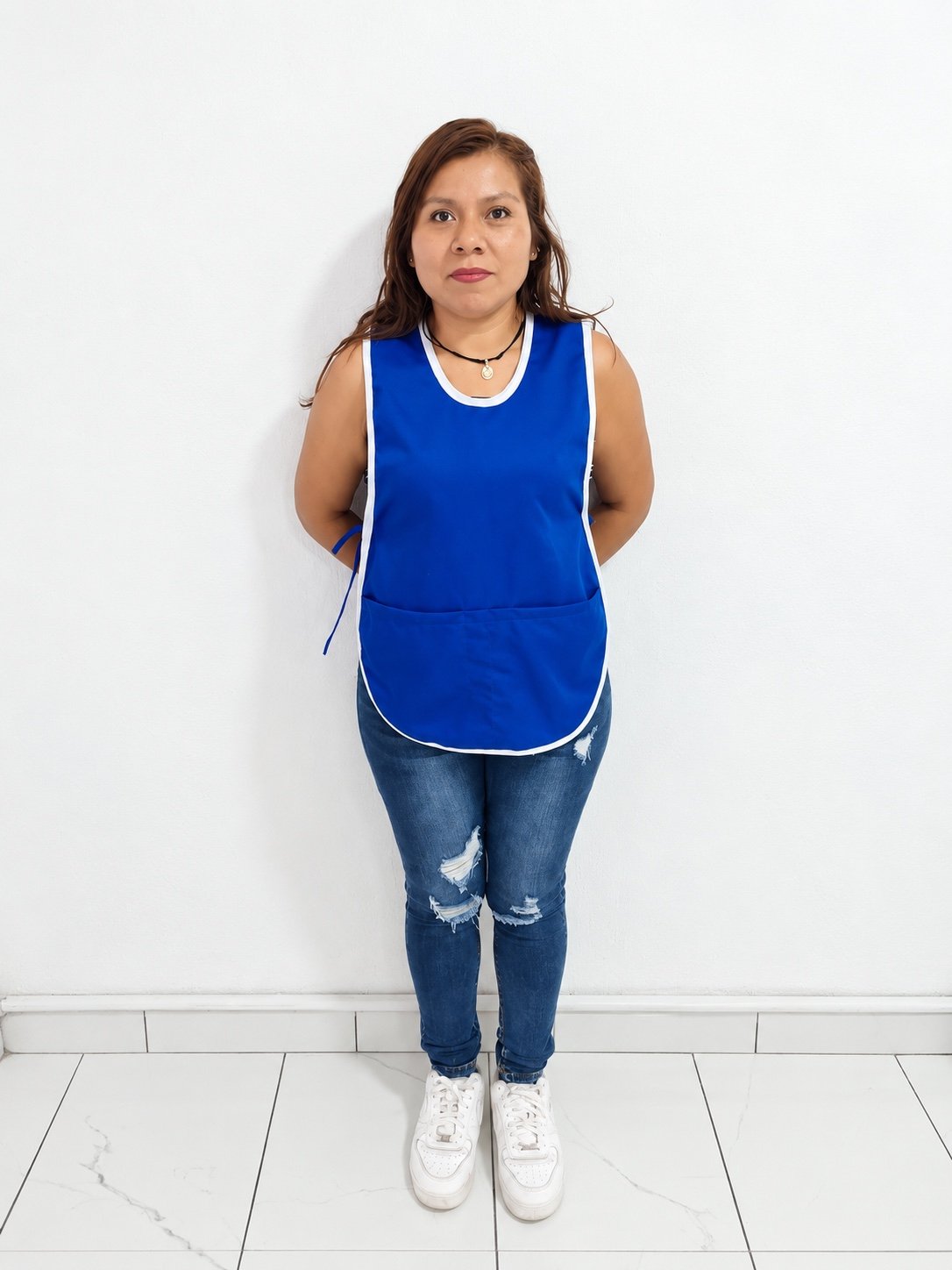 Casaca azul Aimee Workwear - vista posterior